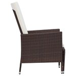 vidaXL Salon de jardin 2 Pièces avec coussins Résine tressée Marron