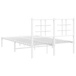vidaXL Cadre de lit métal avec tête de lit blanc 120x190 cm