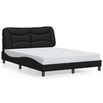 vidaXL Cadre de lit avec LED sans matelas noir 140x190 cm