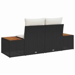 vidaXL Canapé de jardin Noir 184 x 62 x 85cm polyrotin