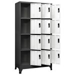 vidaXL Armoire à casiers Anthracite et blanc 90x45x180 cm Acier