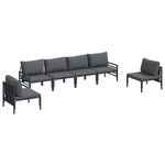 vidaXL Ensemble de canapé de jardin 6 Pièces Anthracite Acier