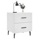 vidaXL Tables de chevet 2 Pièces blanc 40x35x47 5 cm bois d’ingénierie