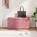 vidaXL Tabouret Rose 81 x 41 x 40 cm Velours et Bois Composite