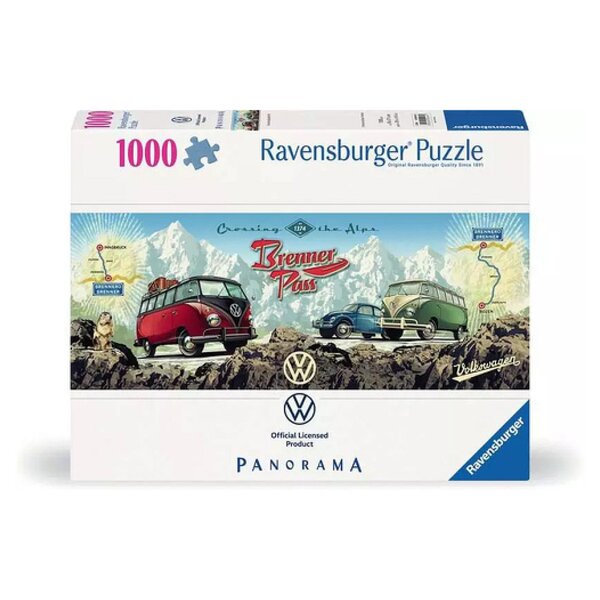 puzzle 1000 pièces - à travers les Alpes en VW