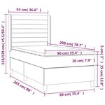 vidaXL Sommier à lattes de lit avec matelas Crème 90x200 cm Tissu