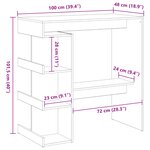 Table de bar en chêne noir avec rangement  100x50x101 5 cm