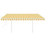 vidaXL Auvent manuel rétractable avec LED 4x3 m Jaune et blanc