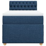 vidaXL Sommier à lattes de lit avec matelas Bleu 90x190 cm Tissu