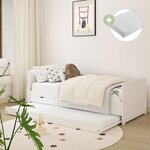Lit Eli gigogne 3 tiroirs blanc + matelas