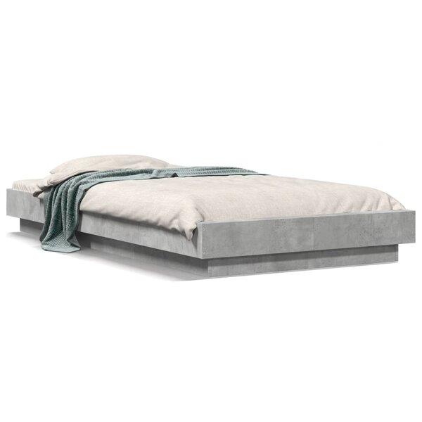 vidaXL Cadre de lit sans matelas gris béton 90x200 cm