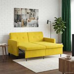 vidaXL Canapé-Lit Jaune Tissu