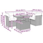 vidaXL Salon de jardin avec coussins 6 Pièces beige résine tressée