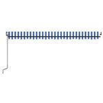 vidaXL Auvent automatique capteur de vent/LED 500x300 cm Bleu et blanc