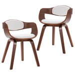 vidaXL Chaises à manger lot de 2 bois courbé et similicuir