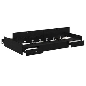 vidaXL Cadre de lit avec rangement avec tiroir Chêne noir 120 x 200 cm