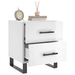 vidaXL Tables de chevet 2 Pièces blanc brillant 40x35x47 5 cm