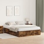 vidaXL Cadre de lit en chêne fumé 140 x 190 cm