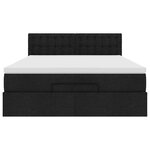 vidaXL Lit ottoman avec matelas et LED noir 140x200 cm tissu