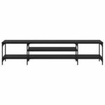 vidaXL Meuble TV Chêne noir 201 x 35 x 45 cm Bois d'ingénierie et fer