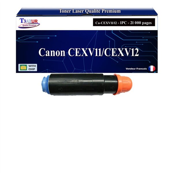 T3AZUR -Toner compatible avec Canon CEXV11/CEXV12 (9629A002/9634A002) Noir