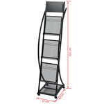 vidaXL Porte-revue 40 x 32 x 131 cm Noir A4