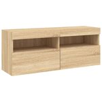 vidaXL Meuble TV mural avec lumières LED chêne sonoma 100x30x40 cm
