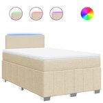 vidaXL Sommier à lattes de lit avec matelas Crème 120x200 cm Tissu
