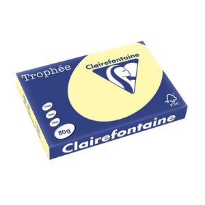 Ramette 500 Feuilles Papier 80g A3 420x297 mm couleur canari CLAIREFONTAINE