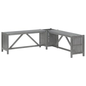 vidaXL Banc d'angle de jardin et jardinière 117 cm bois d'acacia gris