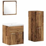 vidaXL Ensemble de mobilier de salle de bain 4 Pièces Bois Ancien