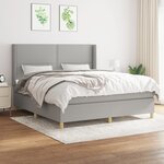 vidaXL Sommier à lattes de lit avec matelas Gris clair 180x200cm Tissu