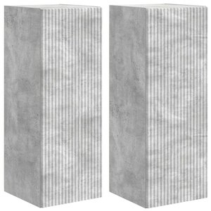 vidaXL Meuble TV mural 2 Pièces Béton 30 x 31 x 80 cm Bois d'ingénierie