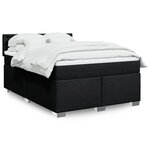 vidaXL Sommier à lattes de lit avec matelas Noir 140x190 cm Tissu