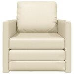 vidaXL Sofa Lit de Sol avec coussin Crème 74 x 77 x 81 cm Faux cuir