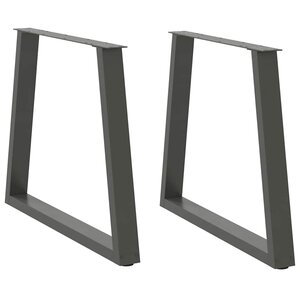 vidaXL Pieds de table à manger en forme de V  2 pièces  anthracite  80 x (72-73 3) cm  acier