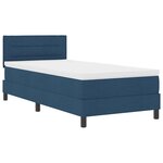 vidaXL Lit à ressorts avec coussin Bleu 90 x 190 cm tissu