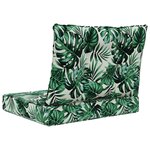 vidaXL Coussin de canapé d'extérieur 2 Pièces Motif feuille Polyester
