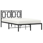 vidaXL Cadre de lit métal avec tête de lit noir 120x190 cm
