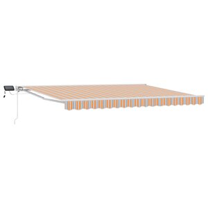 vidaXL Cadre de store manuel avec LEDs Bleu  Orange  Blanc 4 × 3 m