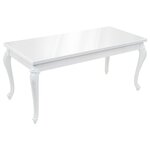 vidaXL Table à manger 179x89x81 cm Blanc brillant