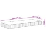 vidaXL Matelas à ressorts ensachés moyen 80x200 cm
