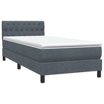 vidaXL Sommier à lattes de lit et matelas et LED gris foncé 80x220 cm velours