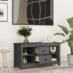 vidaXL Meuble TV Gris 103x36 5x52 cm Bois de pin massif