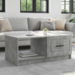 vidaXL Table basse Gris béton 90 x 50 x 37 cm Bois d'ingénierie