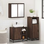 vidaXL Ensemble de meubles de salle de bain 3 Pièces Chêne marron
