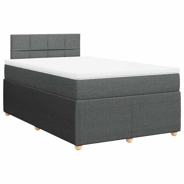 vidaXL Sommier à lattes de lit avec matelas Gris foncé 120x200cm Tissu