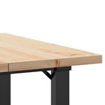 vidaXL Table à manger cadre en O 60x60x75 5cm bois de pin massif acier