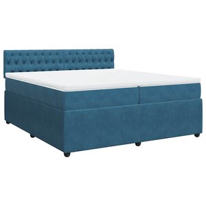 vidaXL Sommier à lattes de lit et matelas Bleu 200x200 cm velours