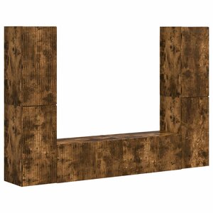 vidaXL Ensemble meuble TV 6 Pièces Chêne fumé Bois d'ingénierie